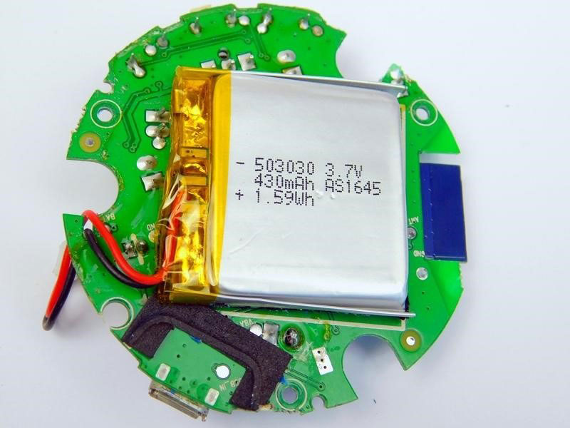 The lithium-ion battery stuck to the underside